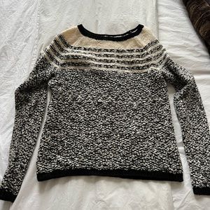 Lou & Grey Cozy Black and White Sweater, Size XS